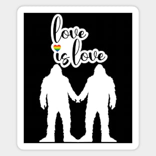 Love Is Love Pride Bigfoot Couple Magnet